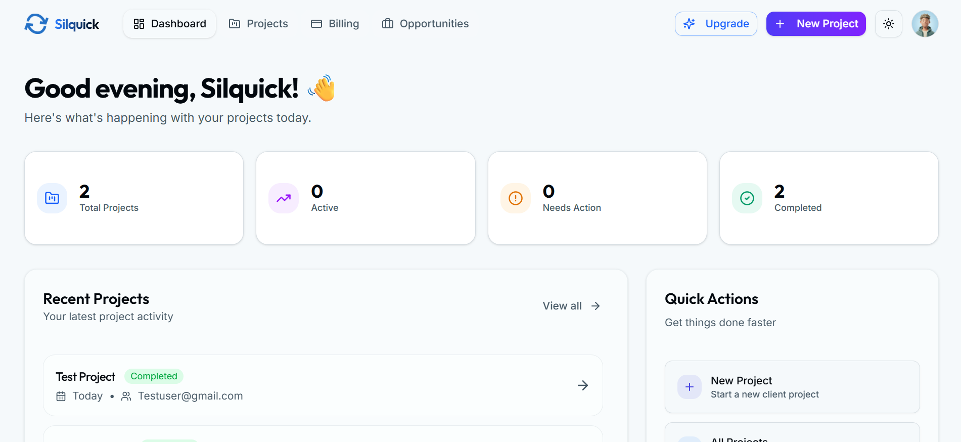 Silquick Dashboard - Getting Started