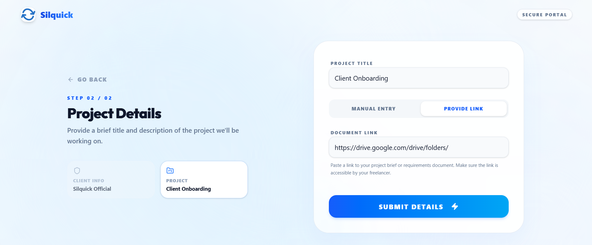 Silquick Client Onboarding Form